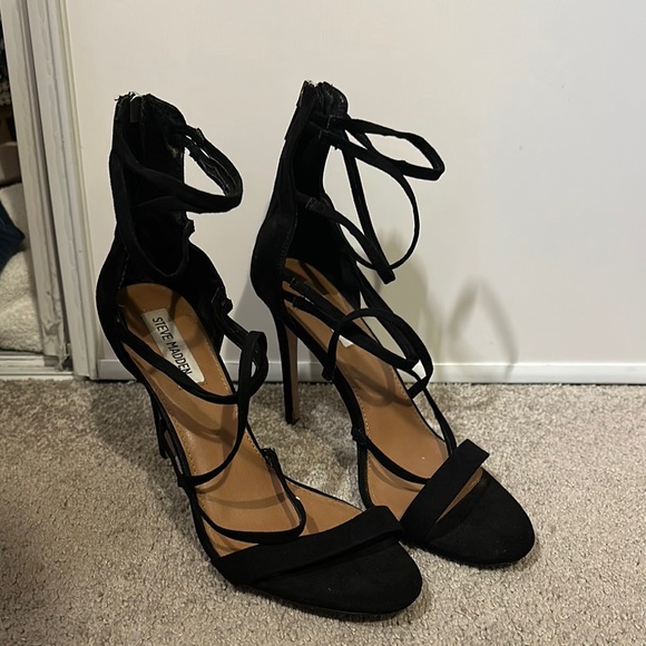 Steve Madden Black Women's Strappy Heels - Picture 1 of 2